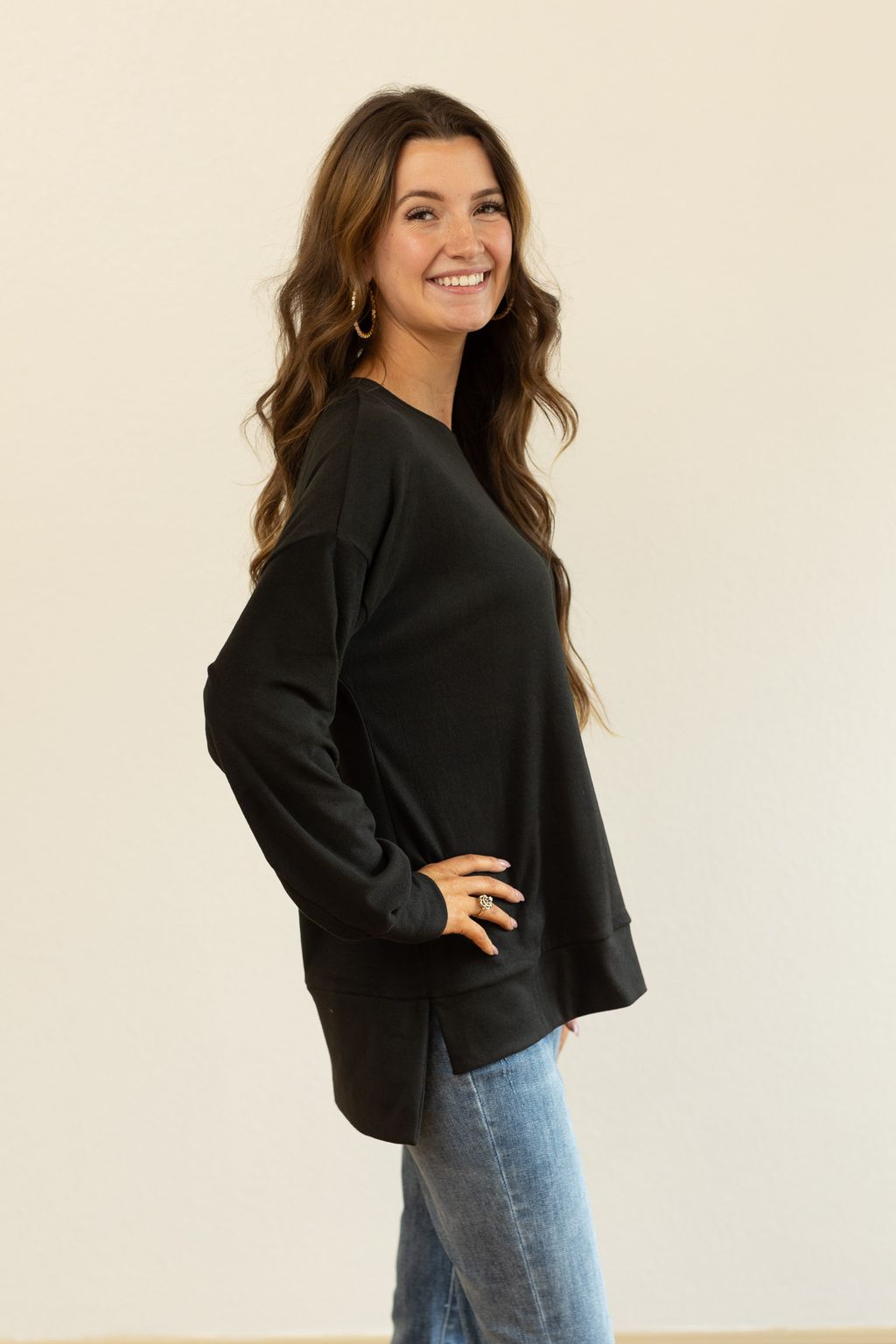 7907b Black Micro fleece Crewneck – GRACE & EMMA® Wholesale | Southern Grace ...